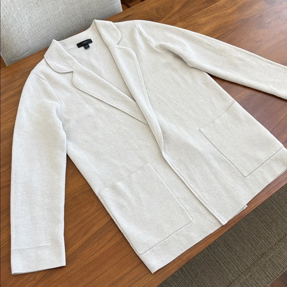 J. Crew Sophie open-front sweater-blazer in Light Gray Size XXS Fits Size XS